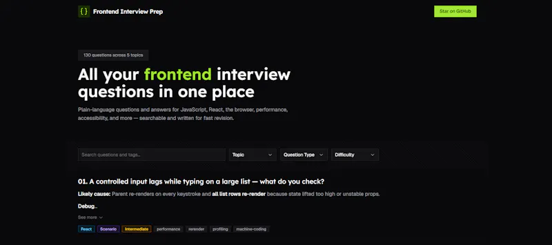 Frontend Interview Prep screenshot 1