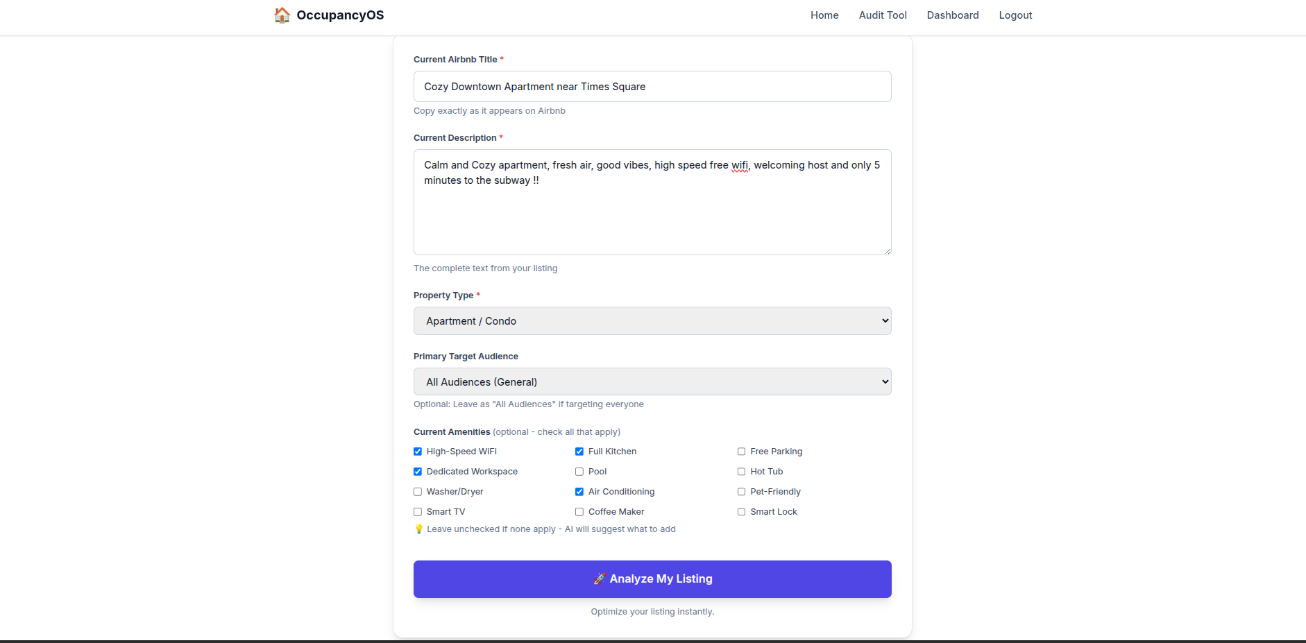 OccupancyOS: AI-Powered Listing Enhancer gallery image