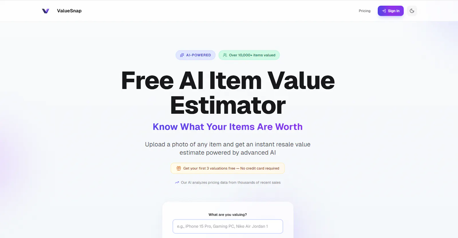 ValueSnap screenshot 1