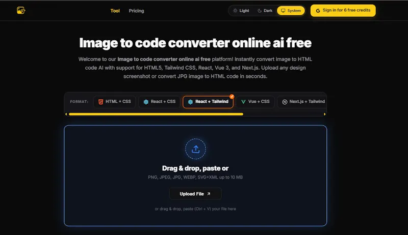 Image to Code screenshot 2