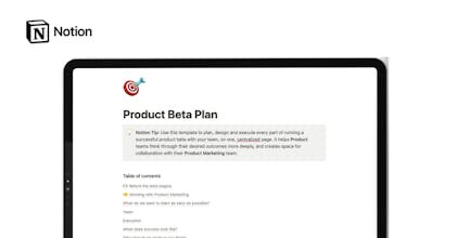 Notion Product Beta Plan gallery image
