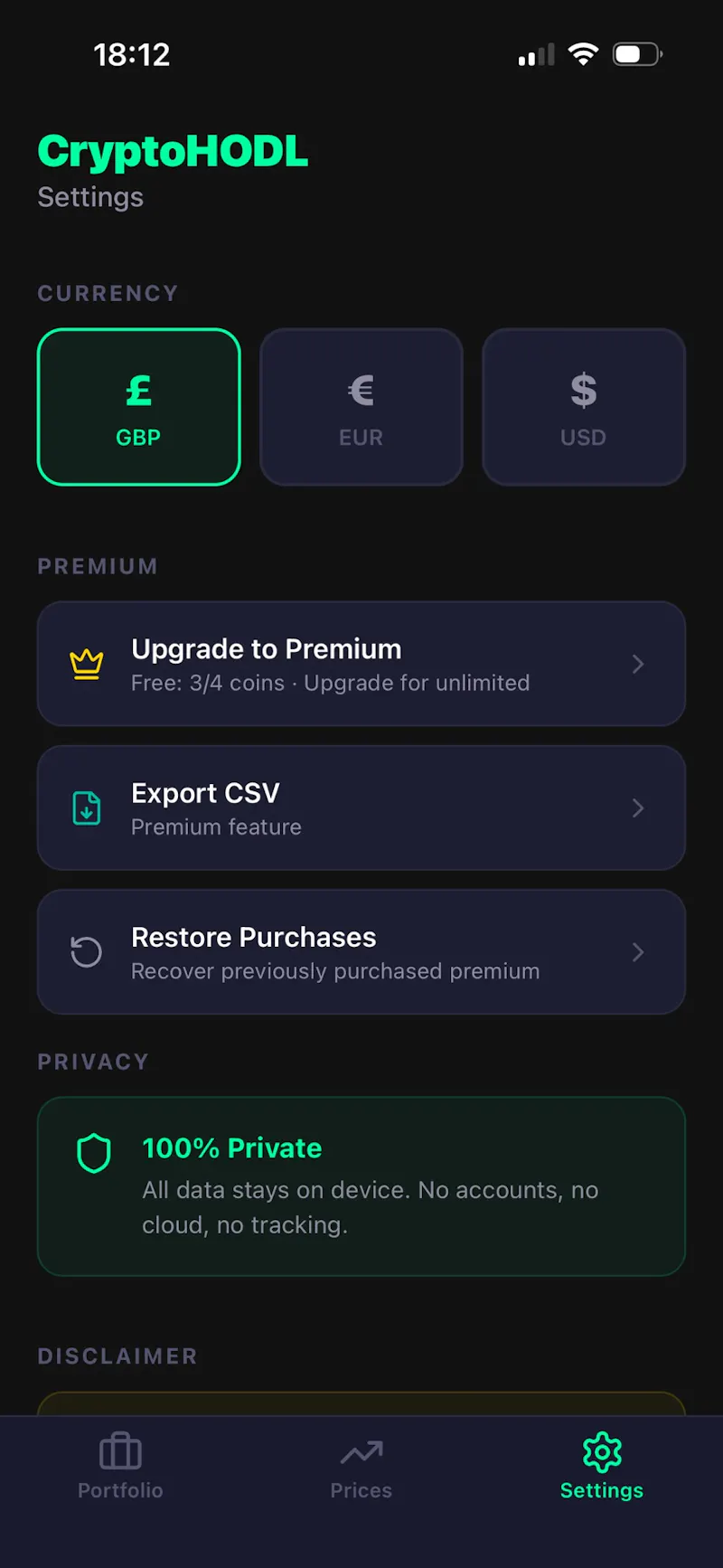 CryptoHODL screenshot 4