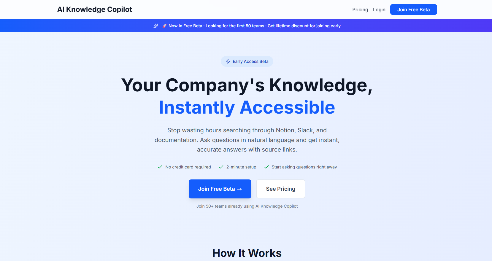 AI Knowledge Copilot - Main product screenshot demonstrating key features and user interface