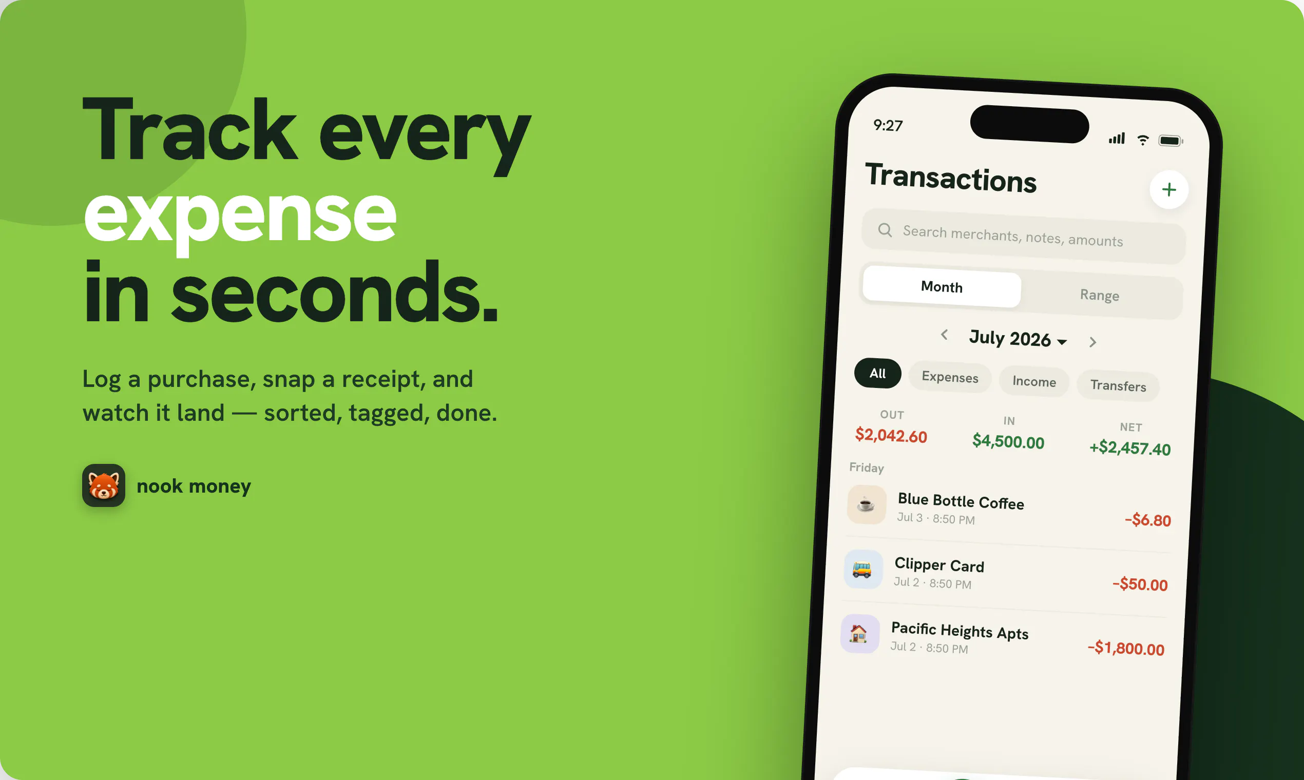 NookMoney — Calm your finances gallery image