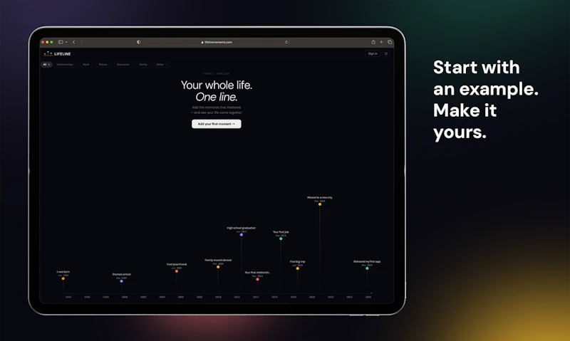 Lifeline — Your life on one timeline screenshot 2