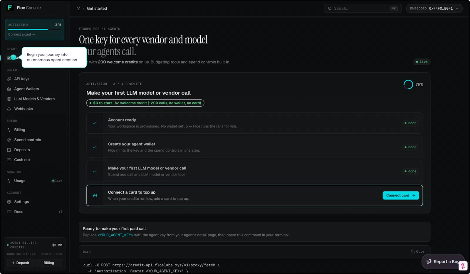 Floe spend controls for voice AI agents screenshot 2