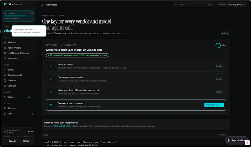 Floe spend controls for voice AI agents screenshot 2