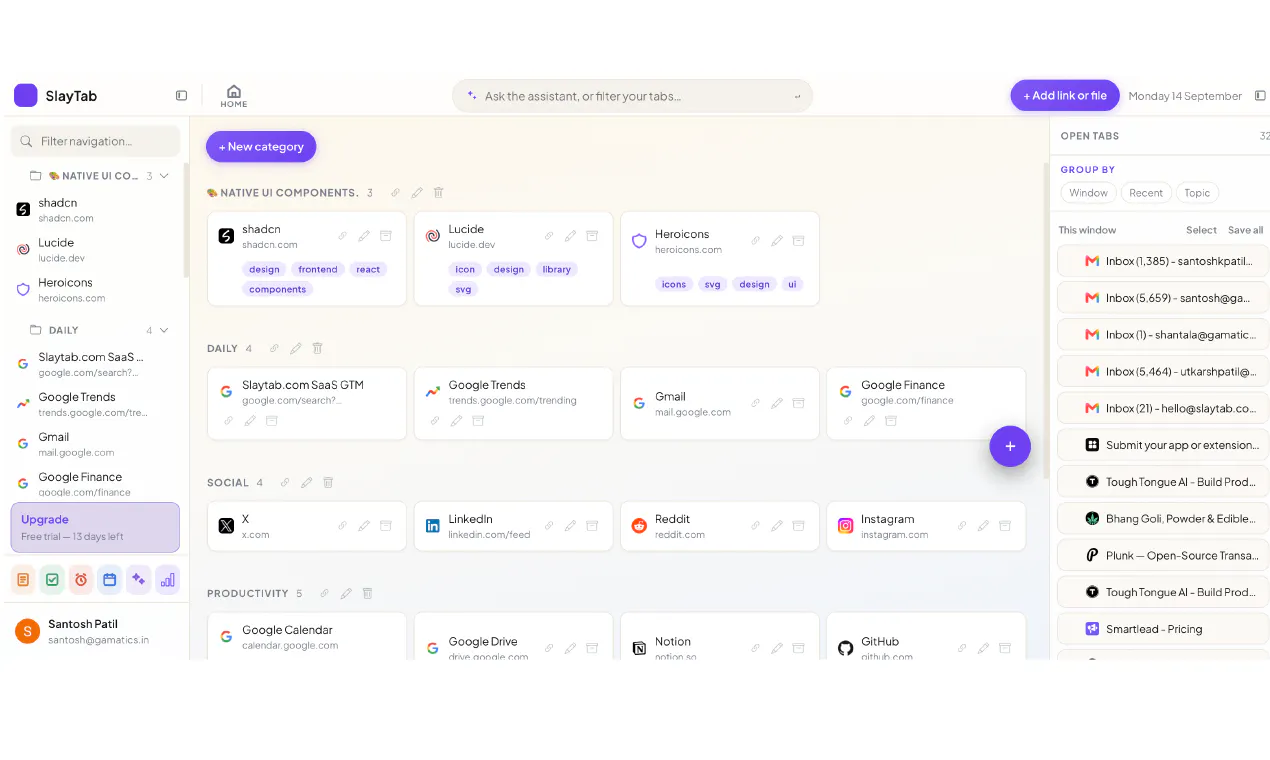 SlayTab - one tab instead of twenty gallery image