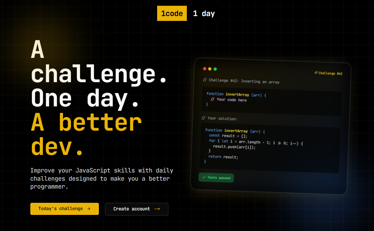1Code1Day - Una sfida del codice quotidiano media 1