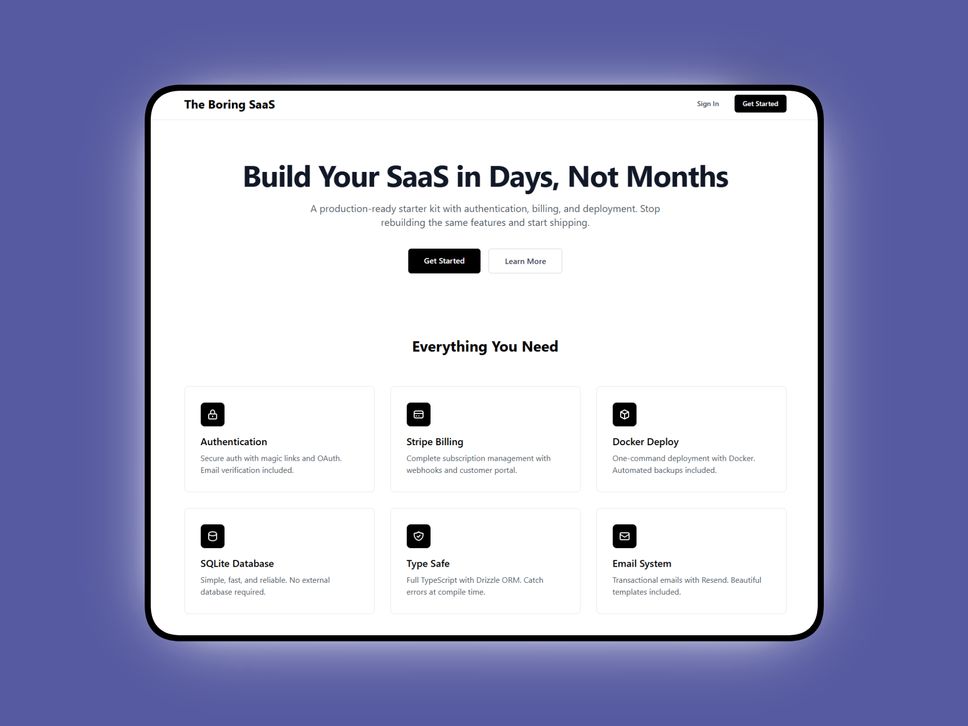 The Boring SaaS Starter Kit gallery image