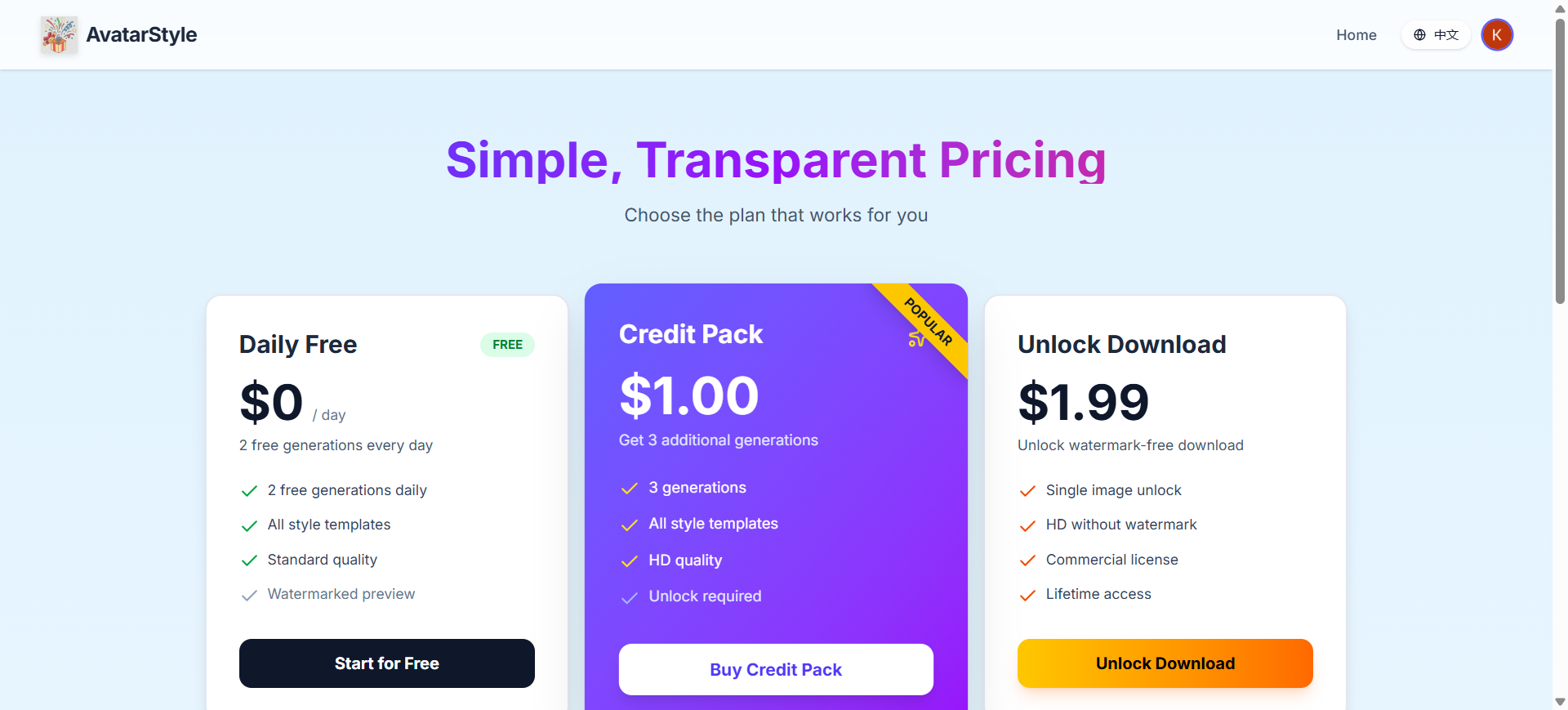 Avatar Style - Screenshot 3 showing product features and functionality
