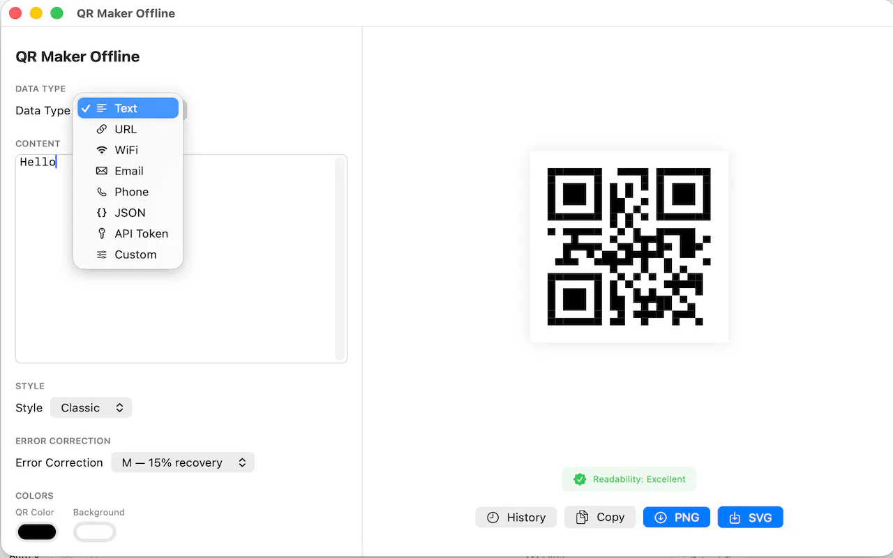 QR Maker Offline 제품 배너