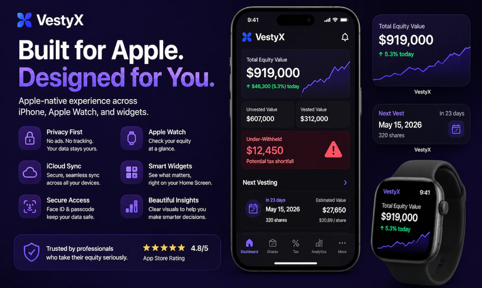 VestyX — RSU & Equity Tracker screenshot 3