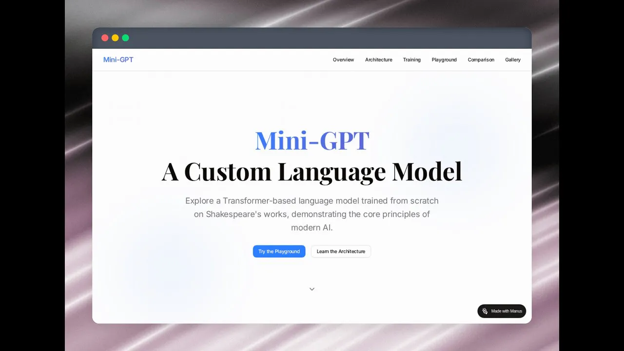 Mini-GPT Model Showcase gallery image