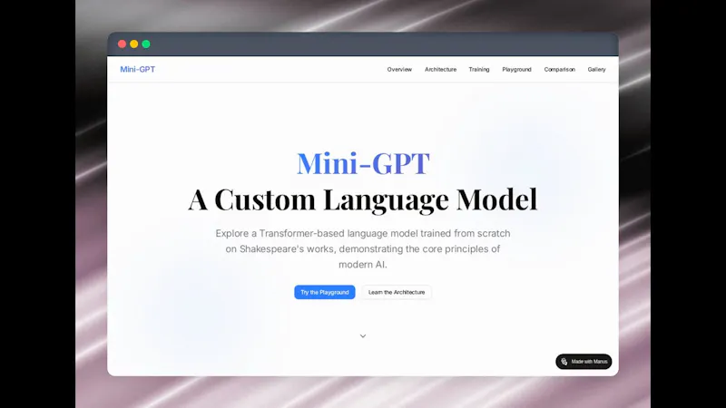 Mini-GPT Model Showcase screenshot 1 (video preview)