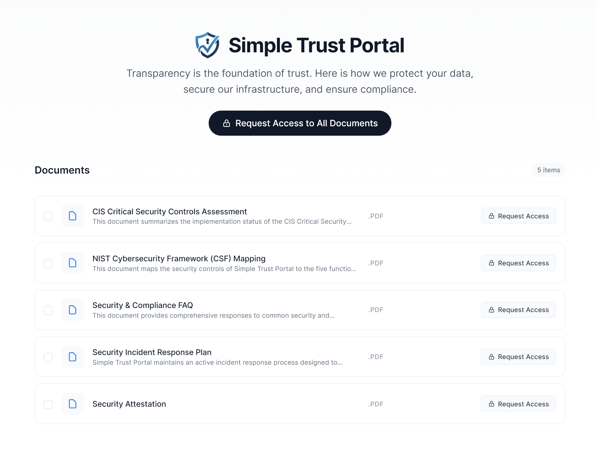 Simple Trust Portal gallery image