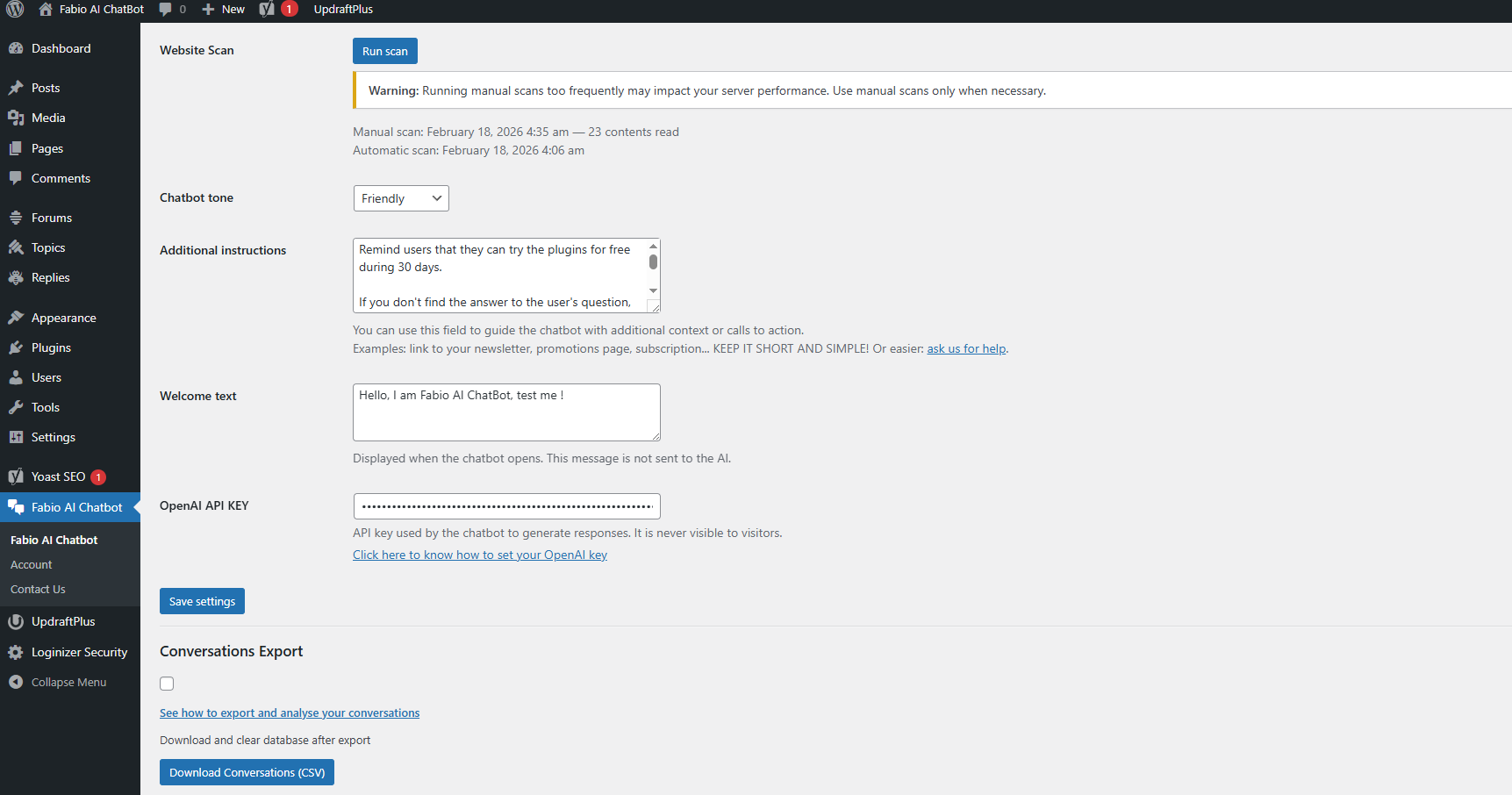 Fabio AI Chatbot gallery image