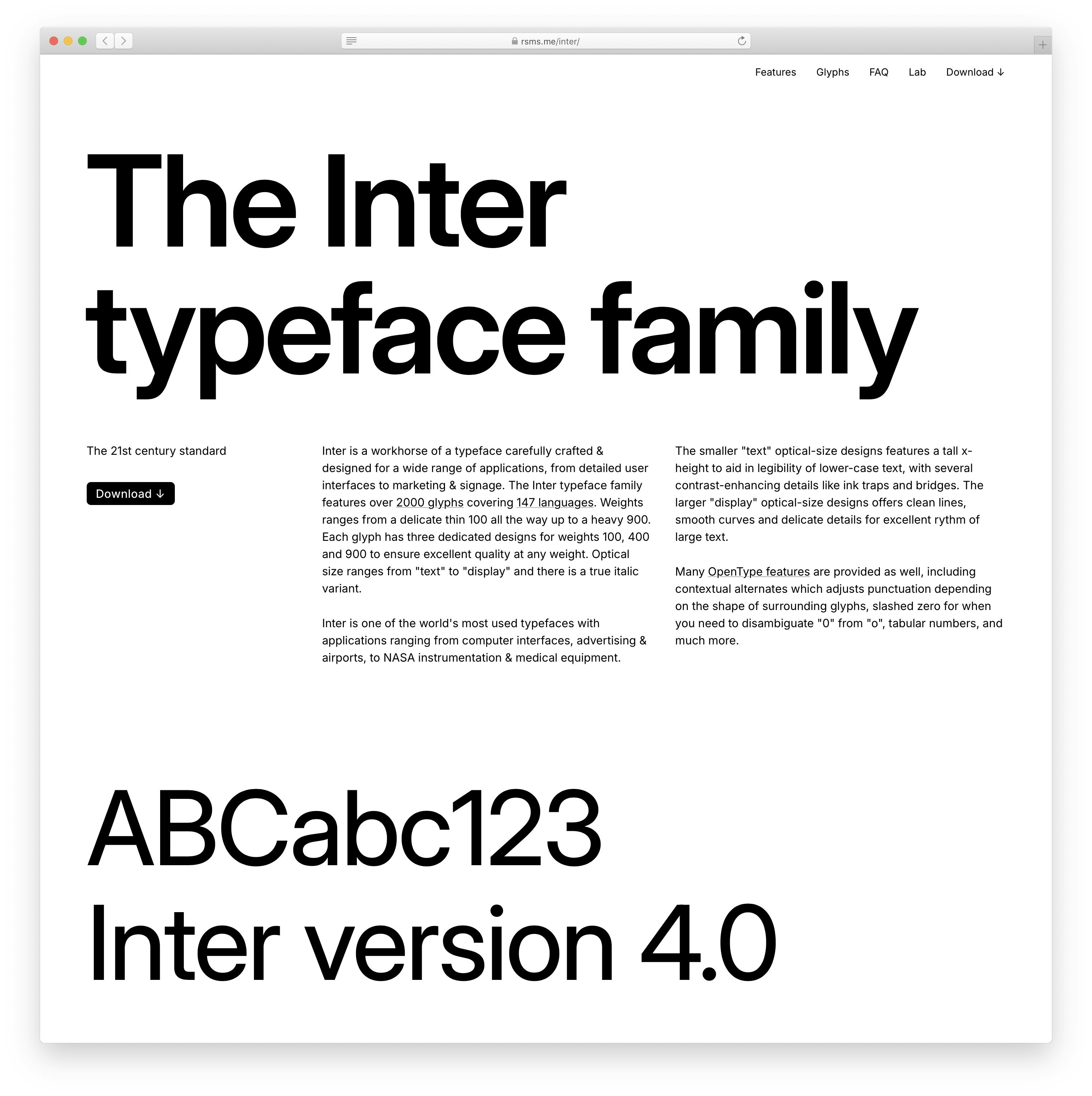 startuptile Inter 4.0-Workhorse typeface crafted for a wide range of applications