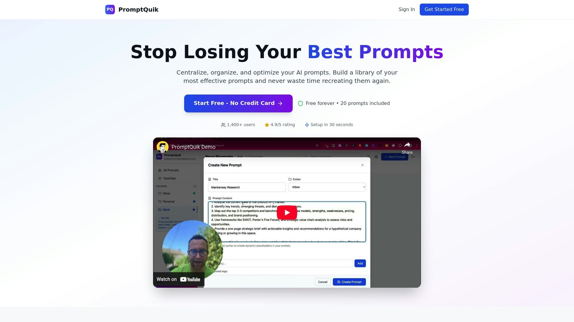 Promptquk - Gemakkelijkste manier om die perfecte prompt op te slaan, te organiseren en te vinden media 2