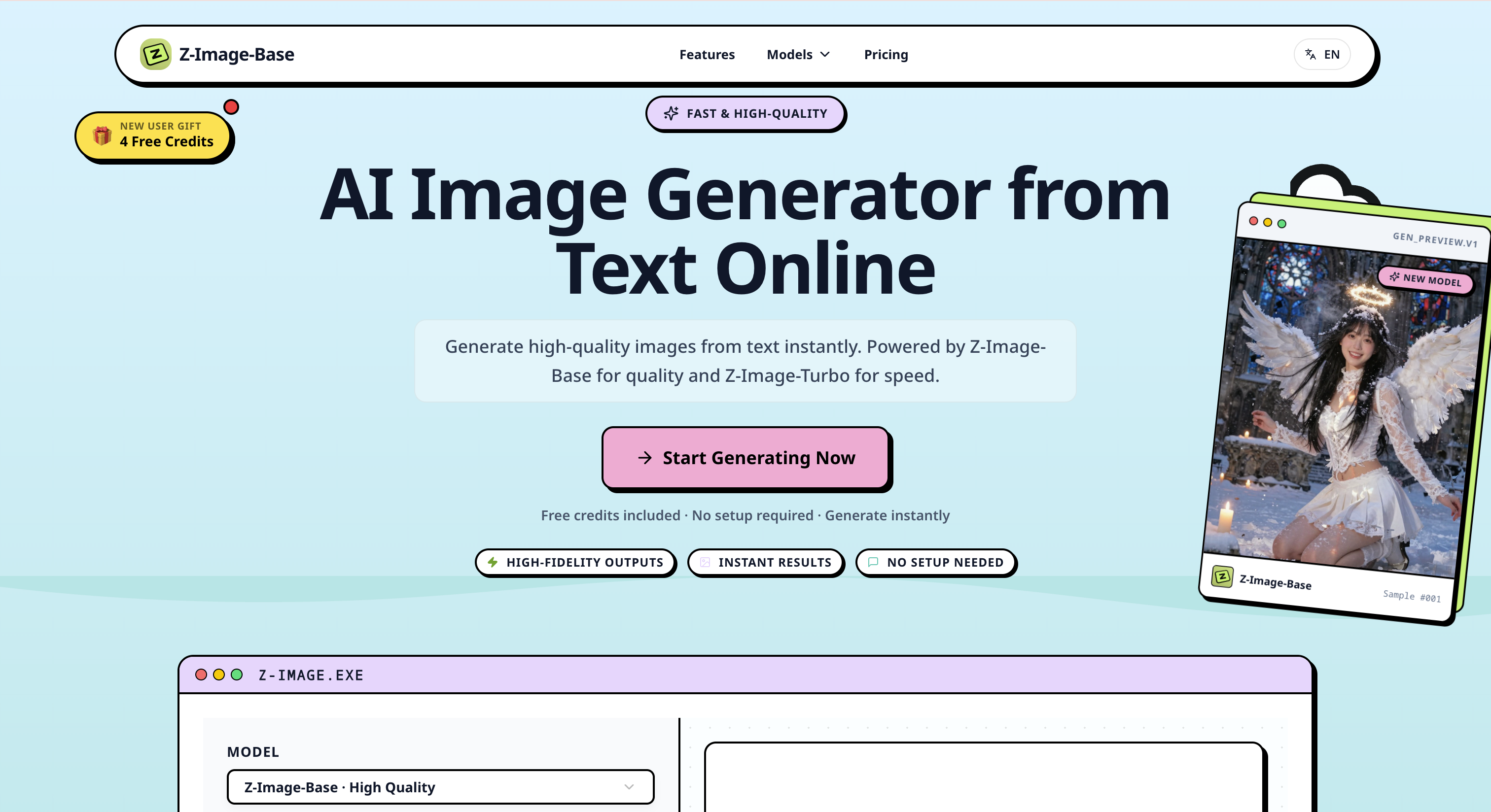 Z-Image-Base - Main product screenshot demonstrating key features and user interface