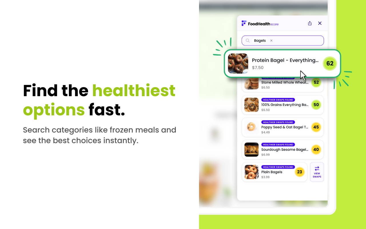 FoodHealth Score - Screenshot 2 showing product features and functionality