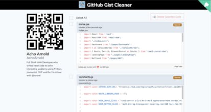 GitHub Gist Cleaner gallery image
