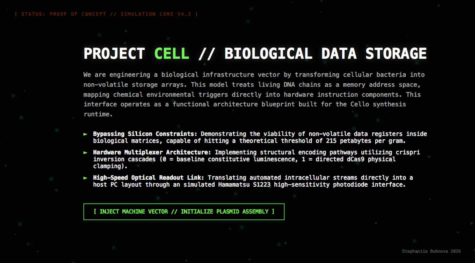 CELL//BIOLOGICAL DATA STORAGE SIMULATOR  screenshot 2