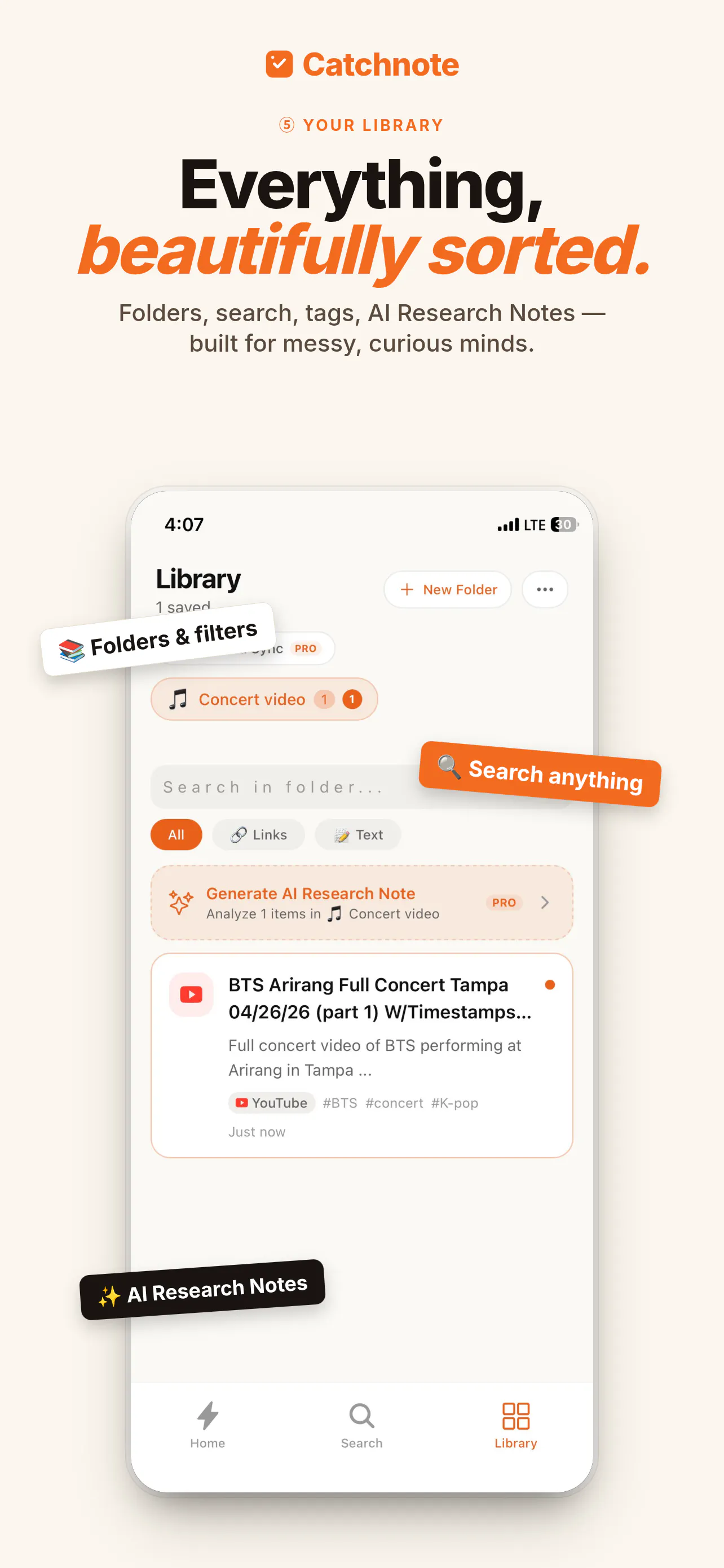 catchnote AI digest memo screenshot