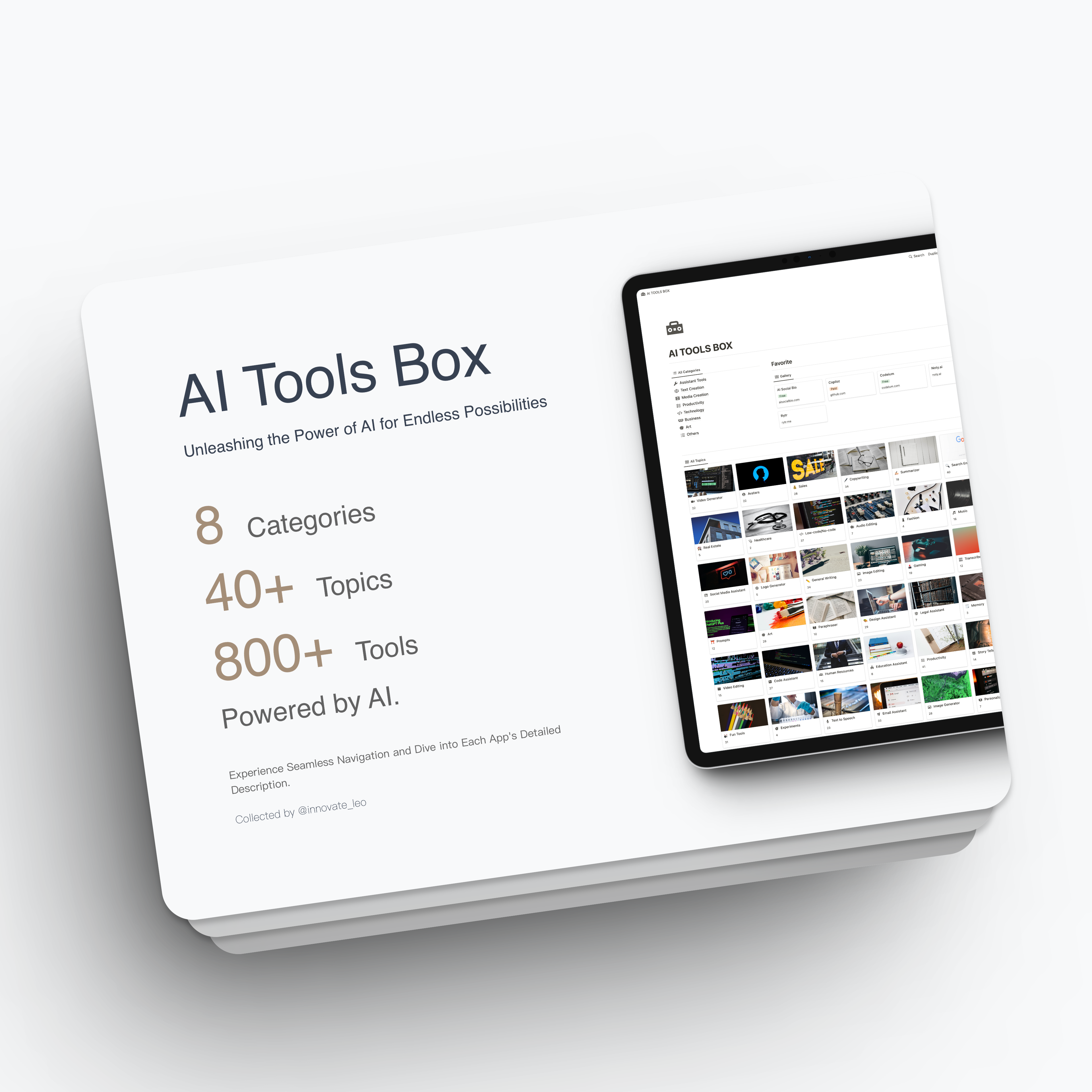 AI Toolbox: 8 Categories,  800 Apps