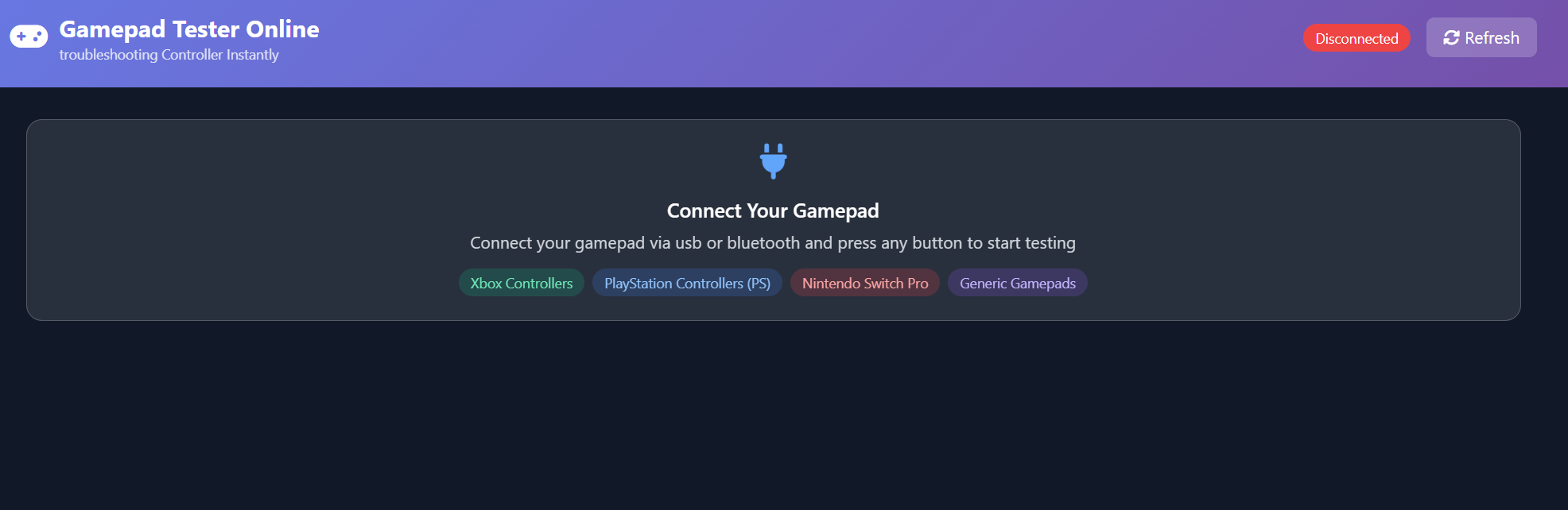 Gamepad Tester online media 2