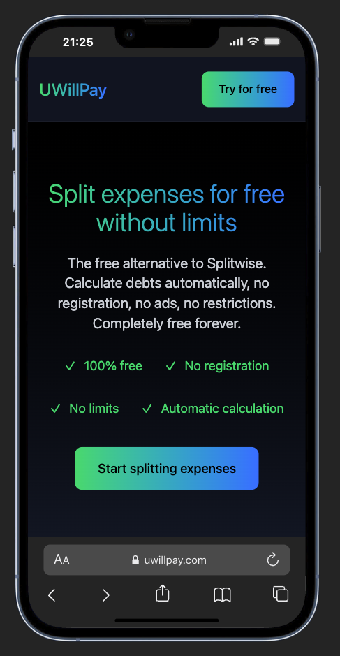 Média Uwillpay - Répartir les dépenses gratuitement 1