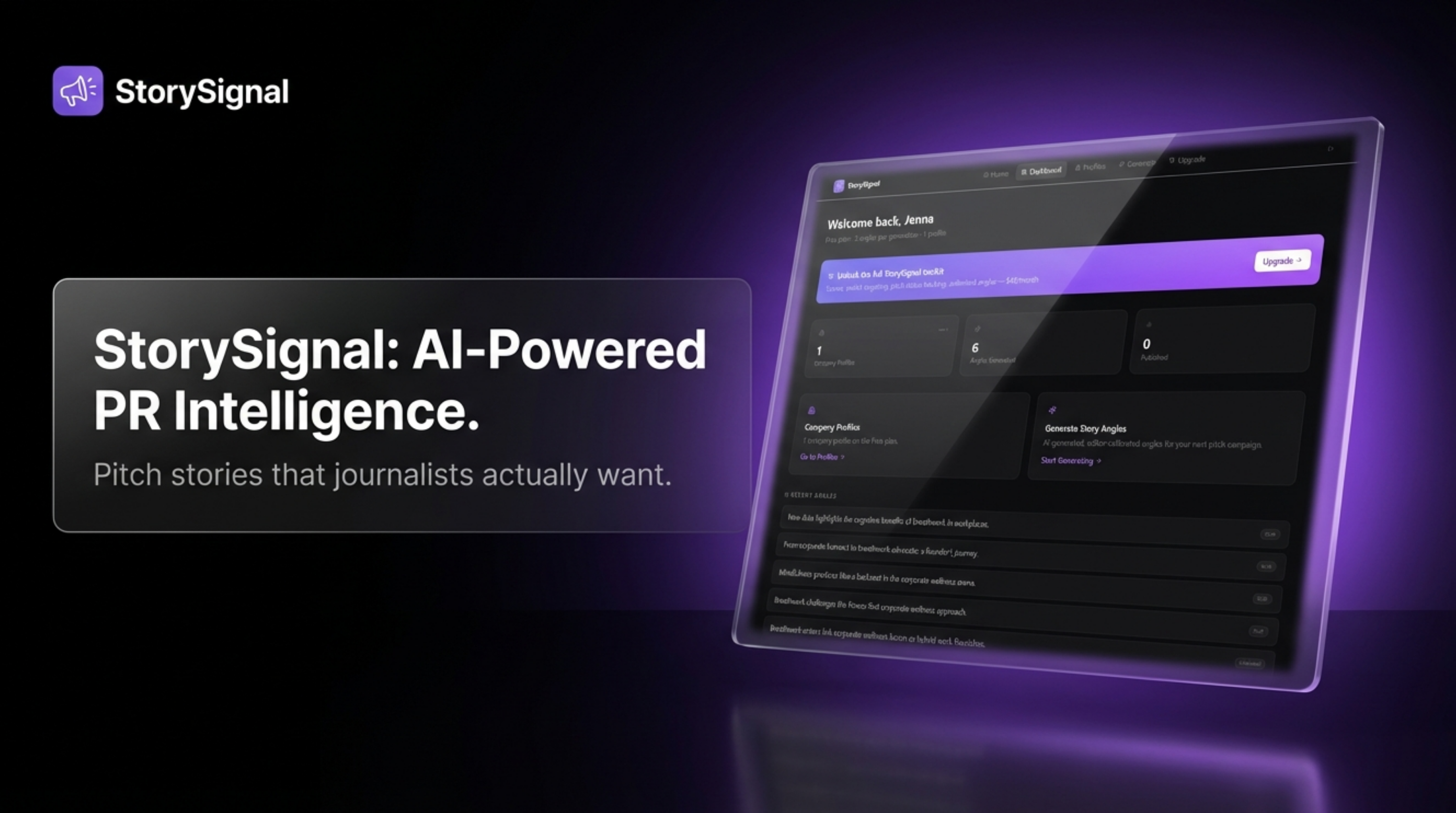 StorySignal - Main product screenshot demonstrating key features and user interface