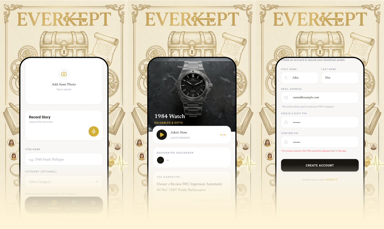 Everkept: Legacy & Asset Vault - Screenshot 2 showing product features and functionality