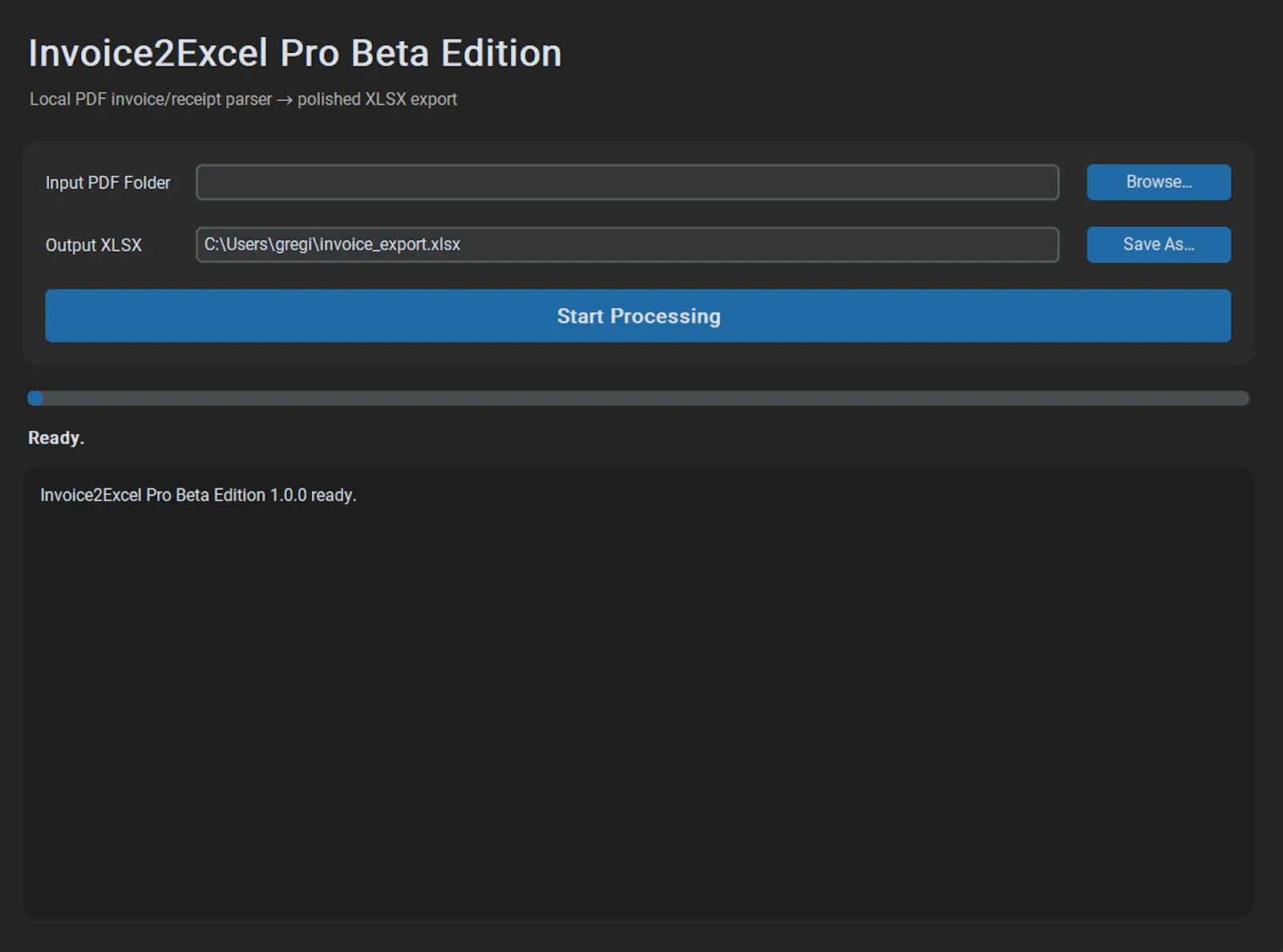 Invoice to Excel Parser (Beta) screenshot 1
