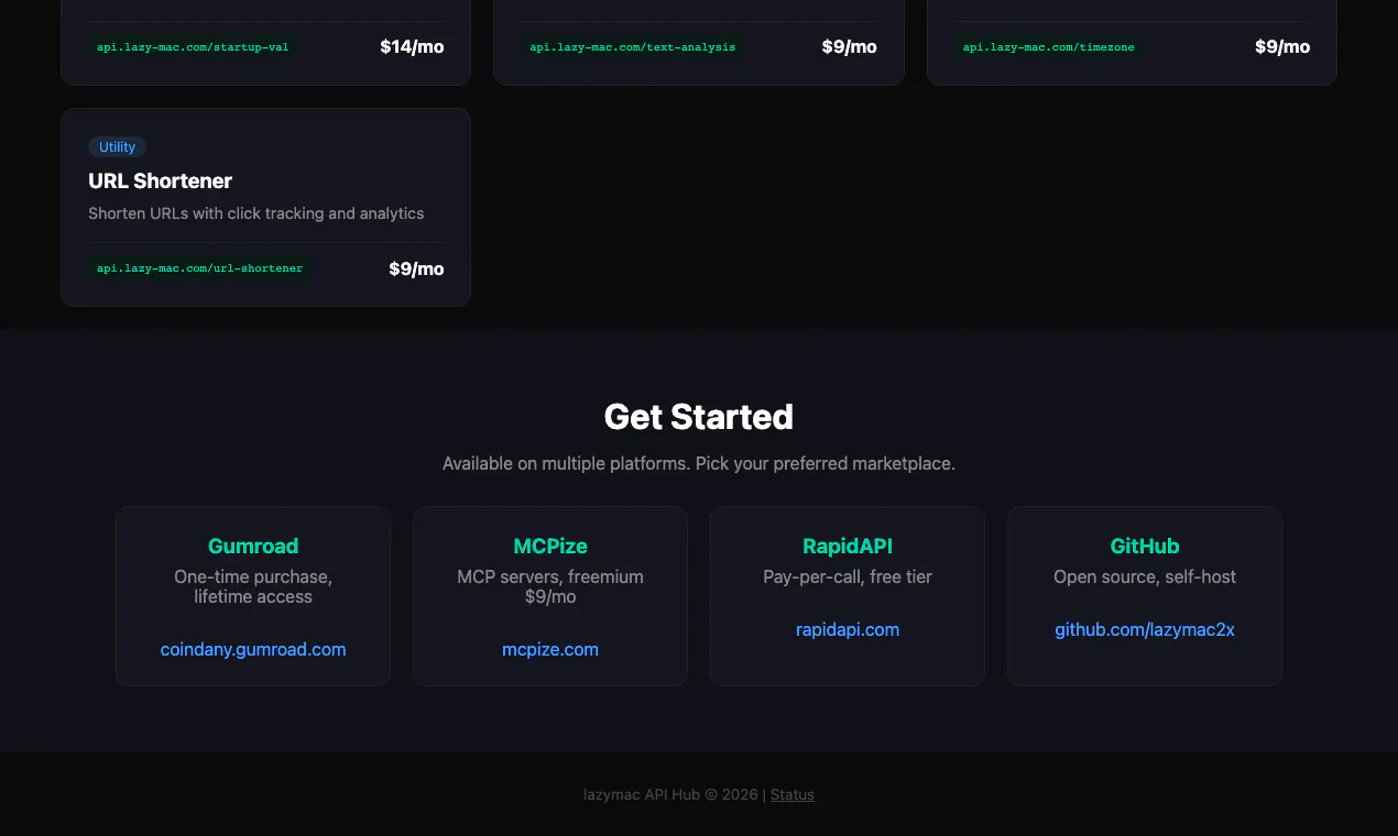 lazymac API Hub 제품 배너