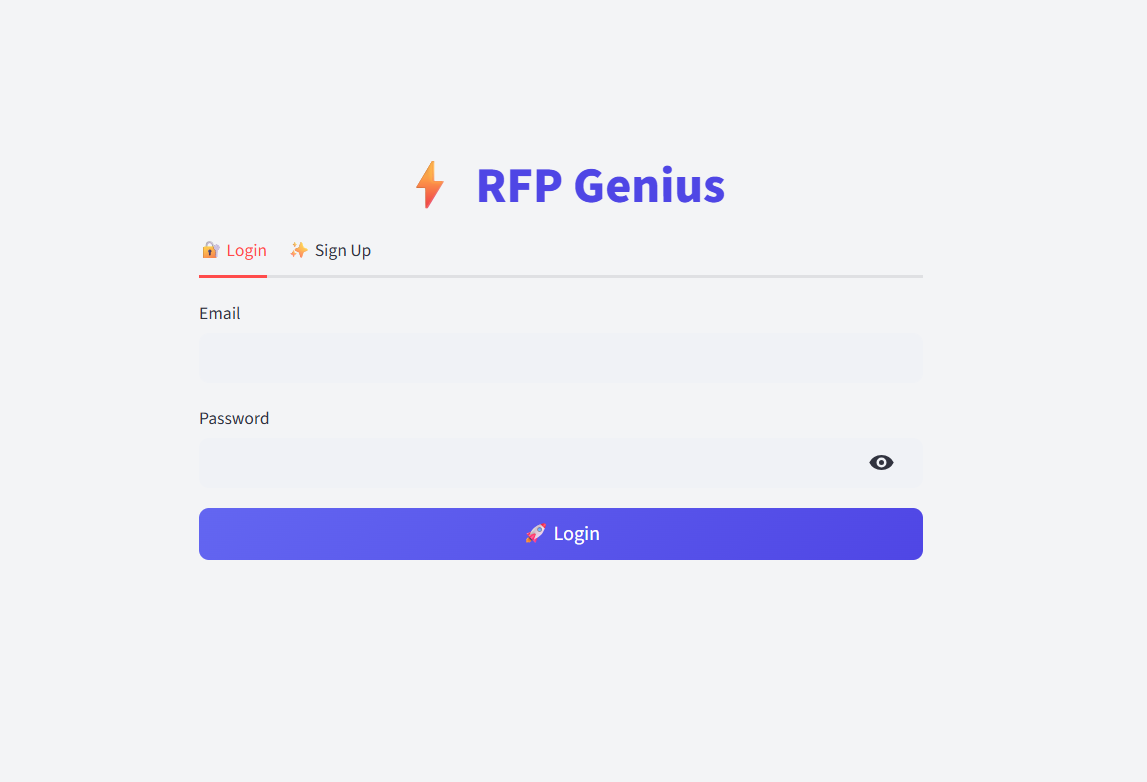 RFP Genius - Main product screenshot demonstrating key features and user interface