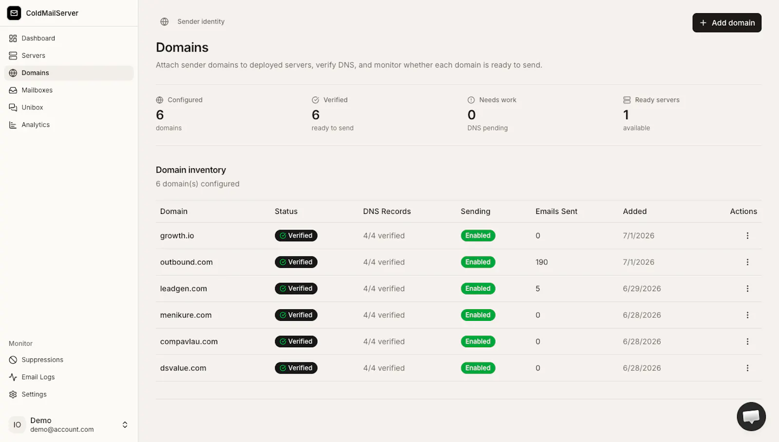 Cold Mail Server screenshot 5