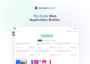 Ein Screenshot zeigt die leistungsstarken Funktionen und Möglichkeiten der No-Code-Plattform von Brokenatom.