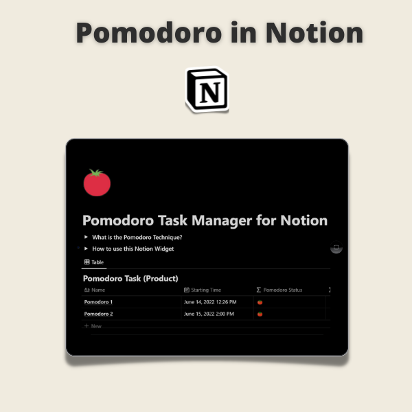 Pomodoro Task Manager for Notion logo