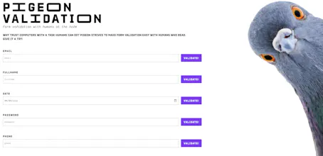 Pigeon - web form validation done right gallery image