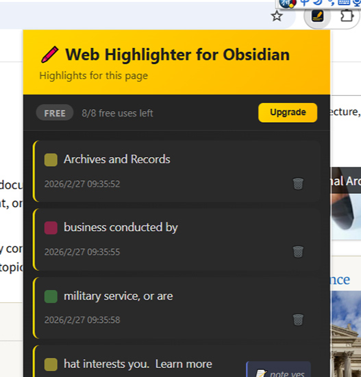 Web Highlighter for Obsidian