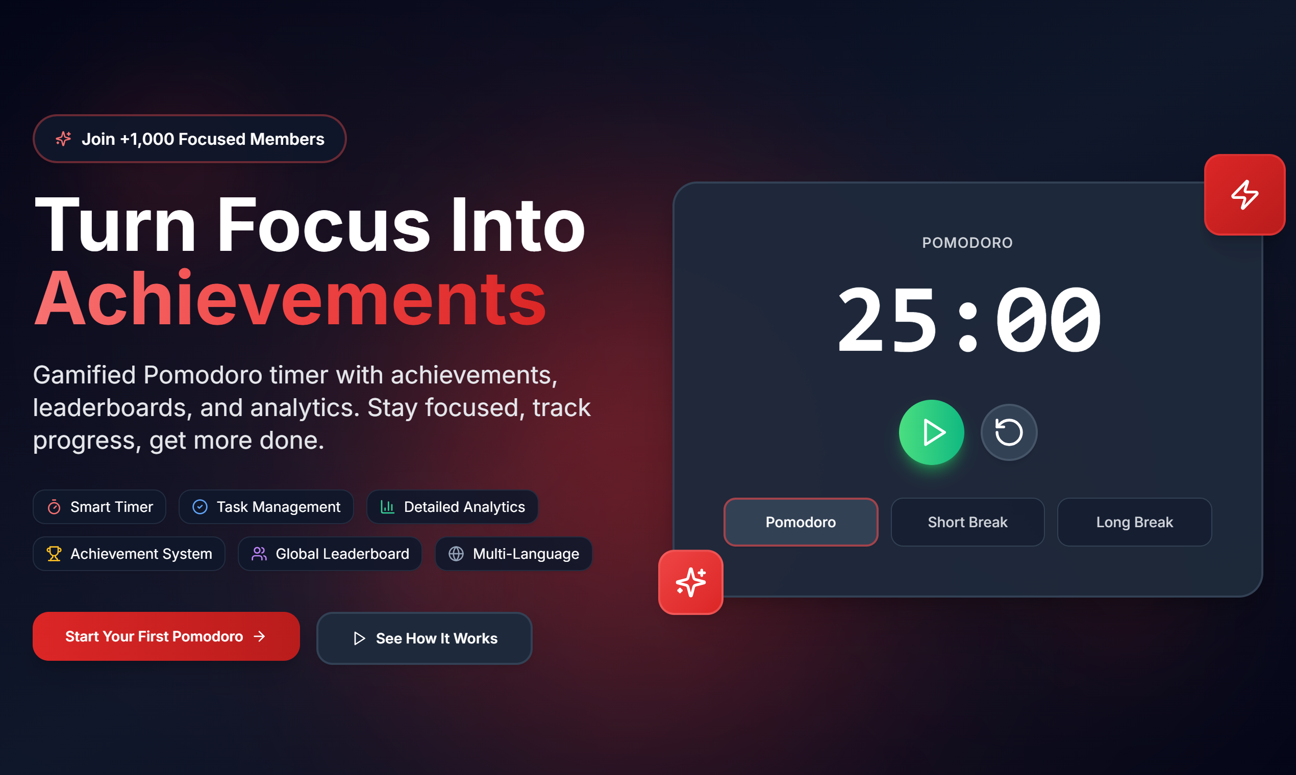 Tommodoro - Main product screenshot demonstrating key features and user interface