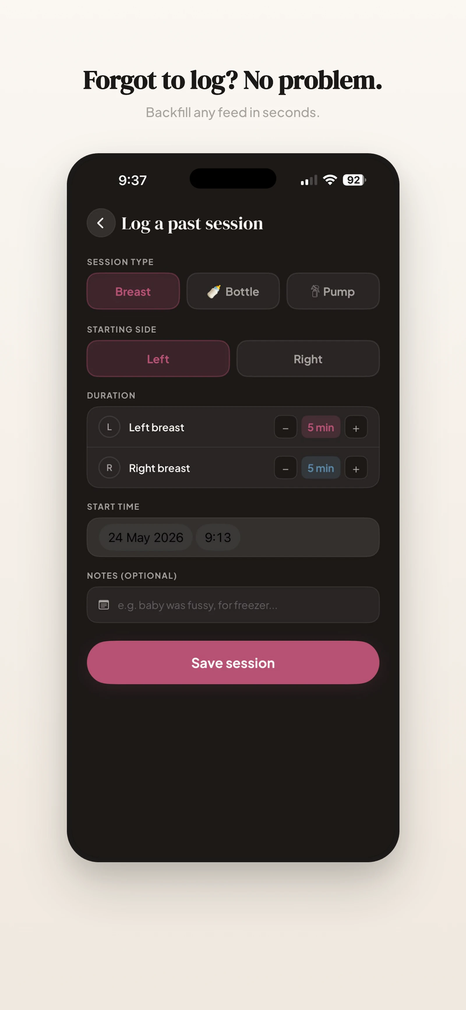 Nourish - Baby Feed Tracker screenshot 3