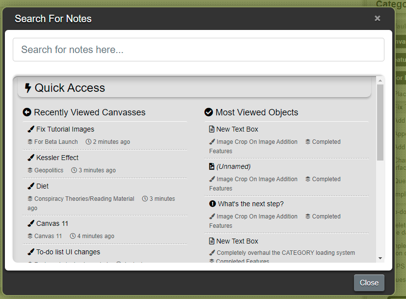 Note Canvas gallery image