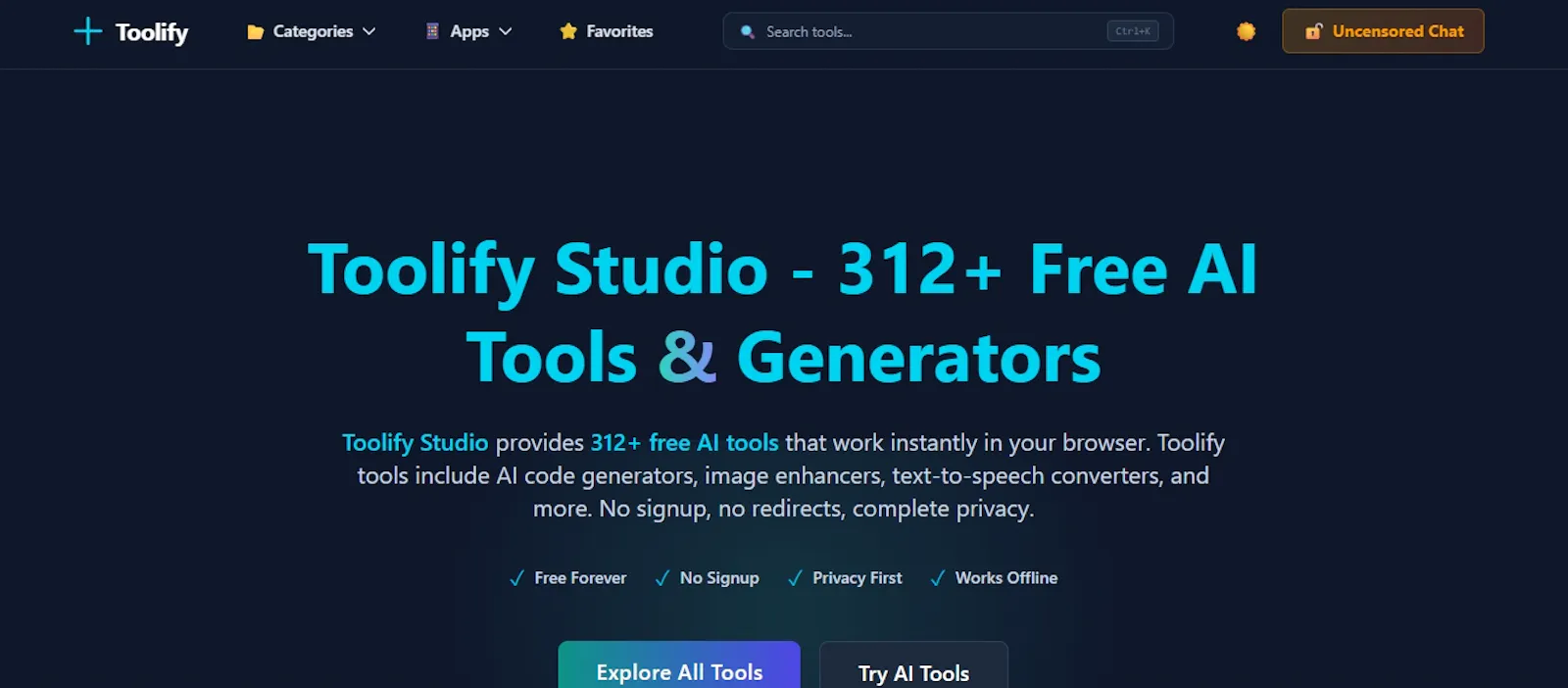 Toolify Studio screenshot 1