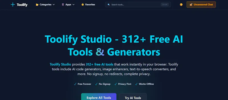Toolify Studio screenshot 1
