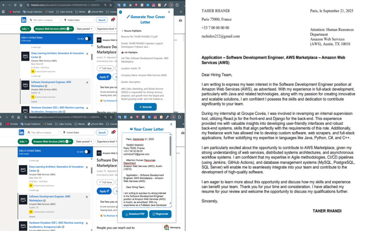 Média Couverture intelligente - Des lettres de motivation personnalisées instantanées pour LinkedIn 2