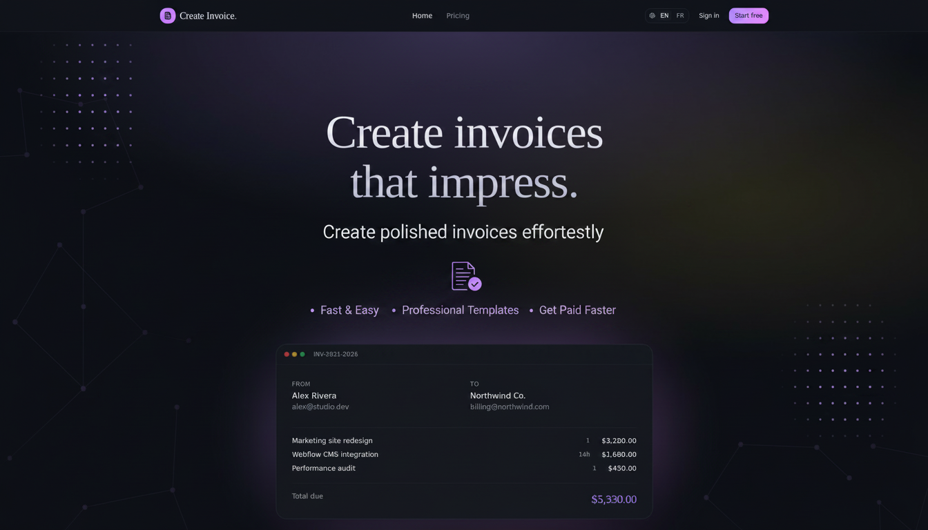 Create Invoice — 60sec to invoice ! gallery image