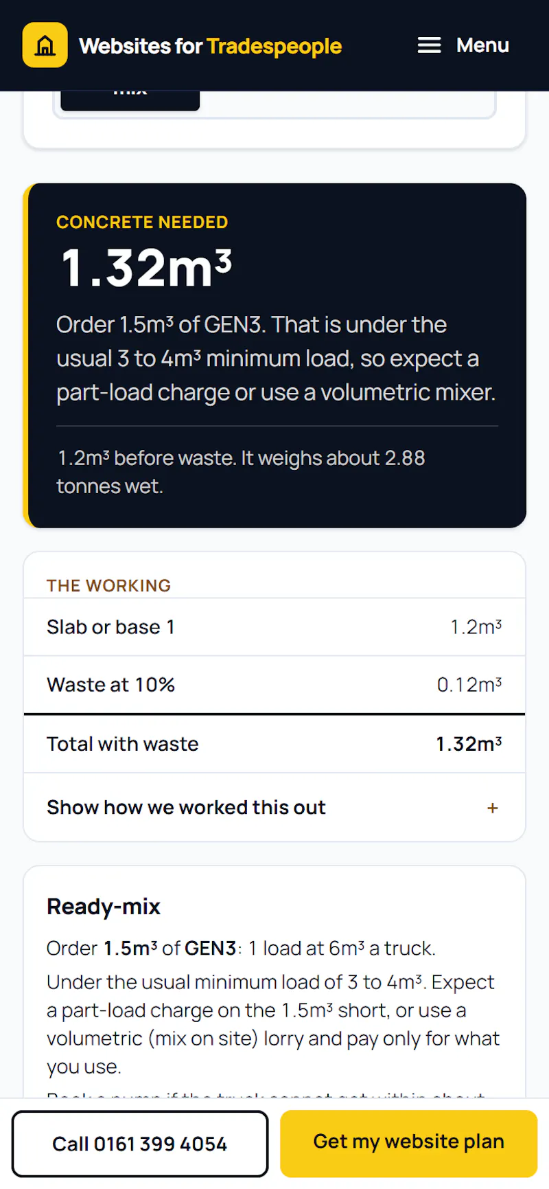 Concrete Calculator UK screenshot 4