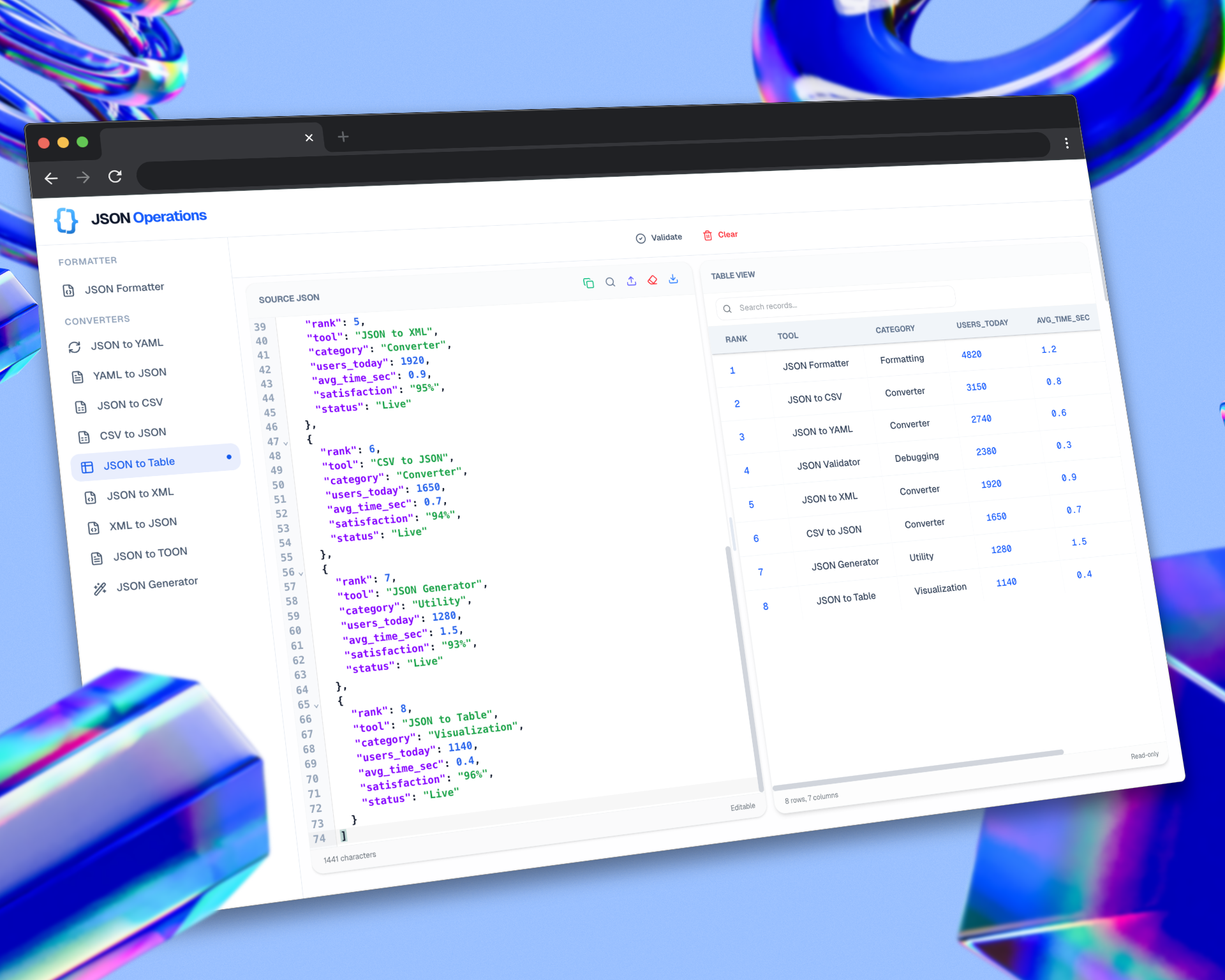 JSON Operations gallery image